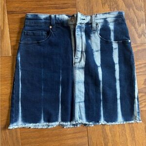 Two-Tone Denim Mini Skirt